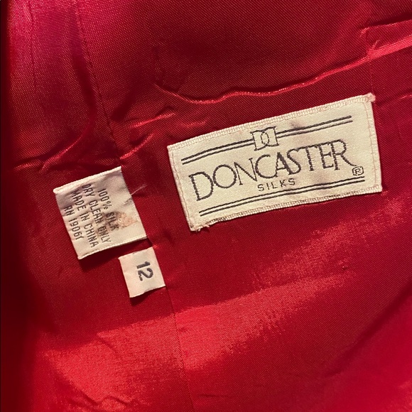 Vintage Woven Silk Blazer Doncaster Women’s 12 Pink Gold Buttons 90s Oversized - Picture 8 of 15